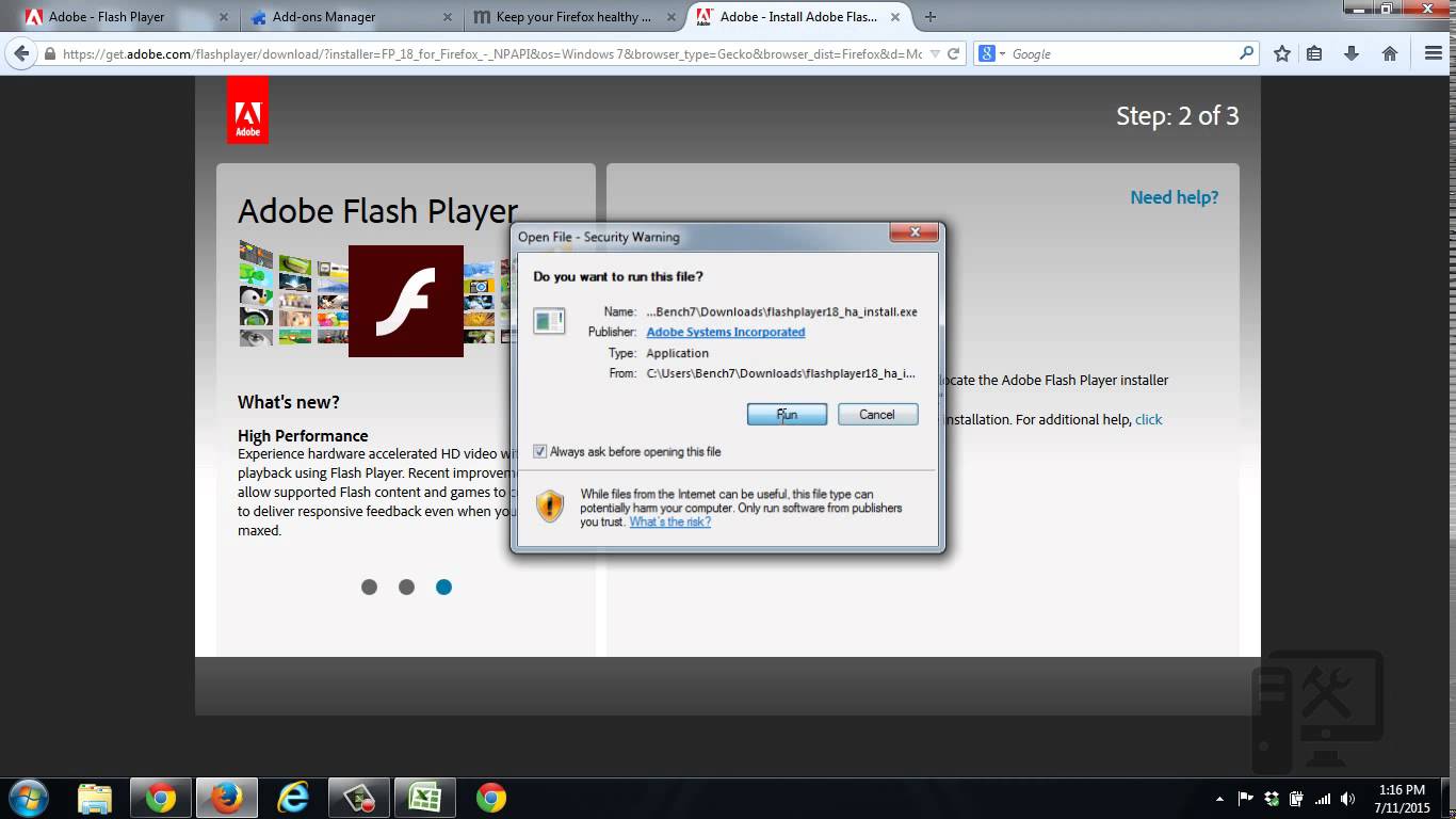 adobe flash player version 11.1.0 free download for windows 10
